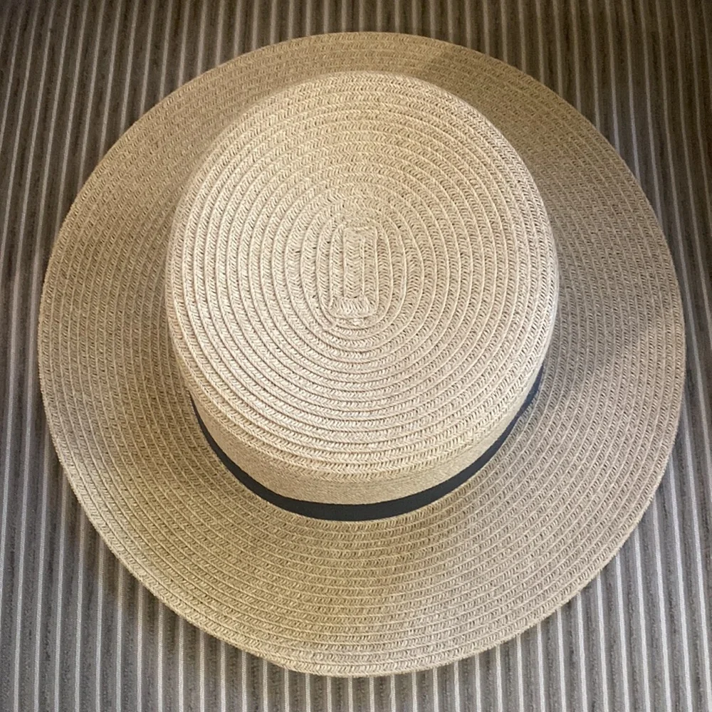TARGET Straw Resort Hat w/ Black Ribbon NWOT $25
